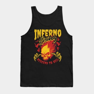 Death Skull on Fire Descending to Hell Tank Top